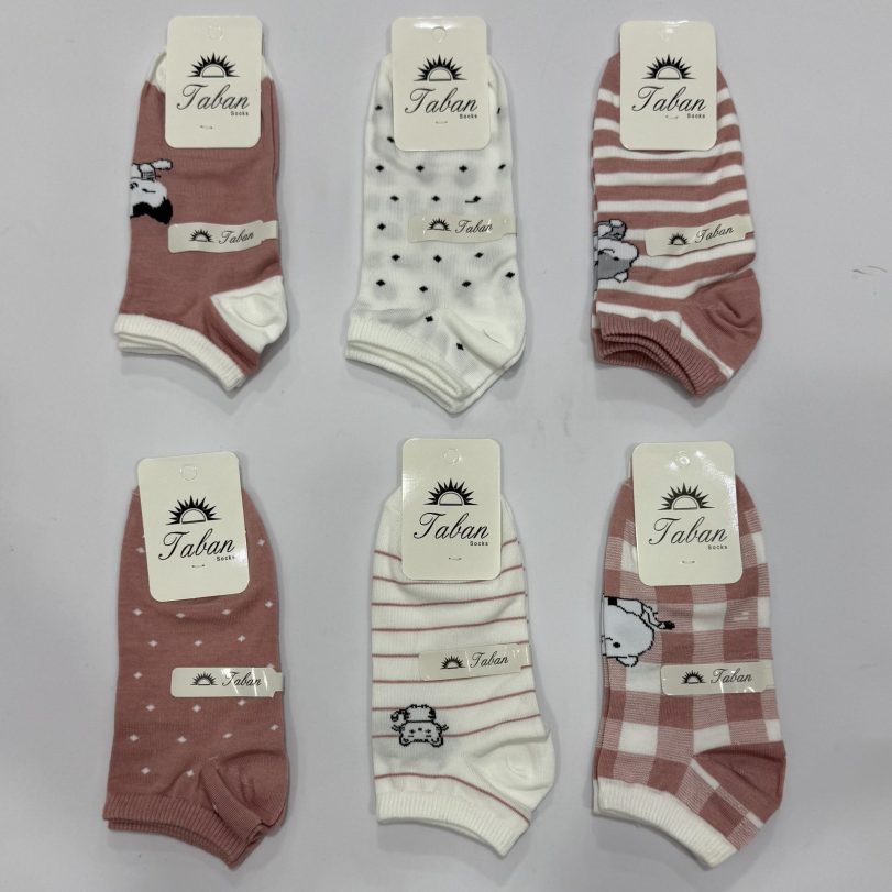 پک ۶ تایی مچی گربه شطرنجی صورتی