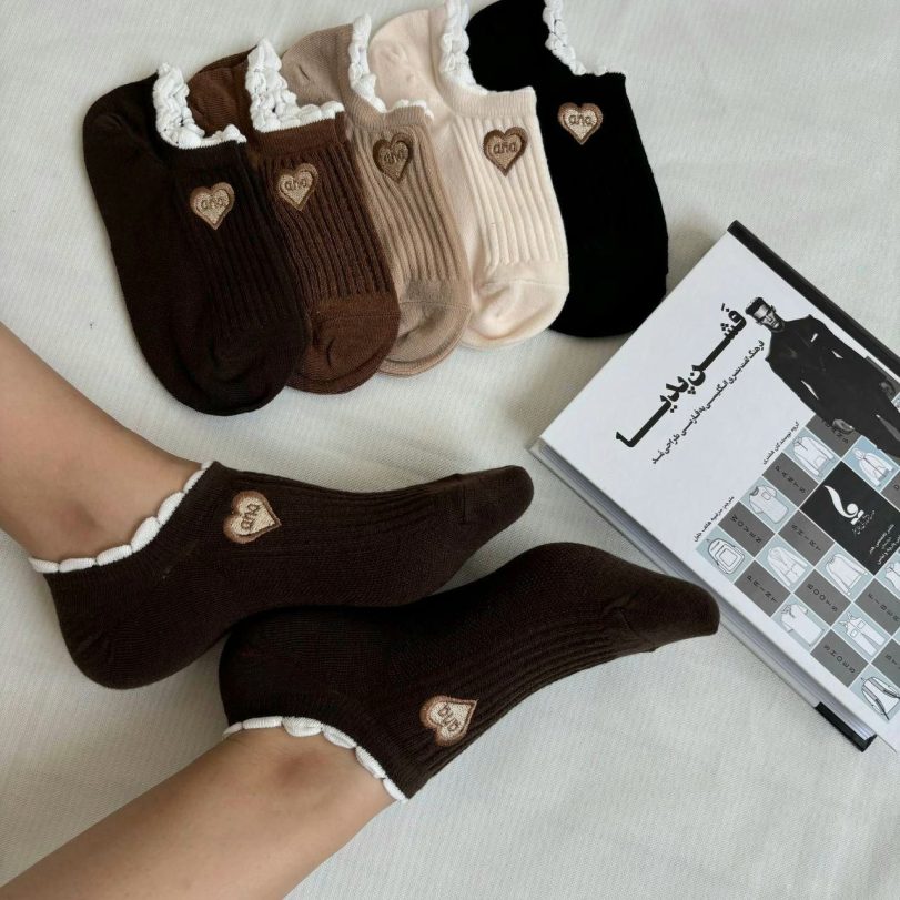 پک ۵ تایی زیر قوزکی قلب گلدوزی fz_3